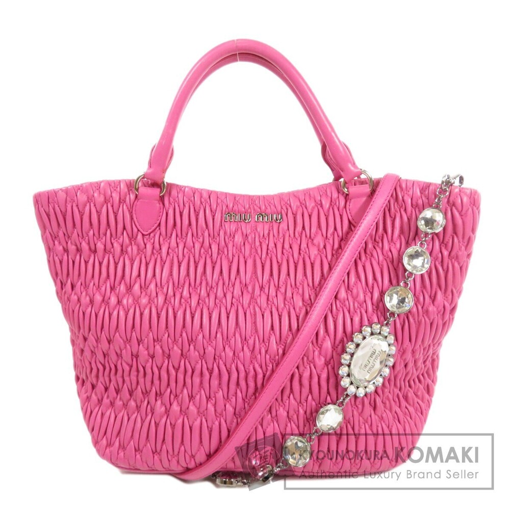 Miu Miu Nappa Crystal Tote Bag Calfskin